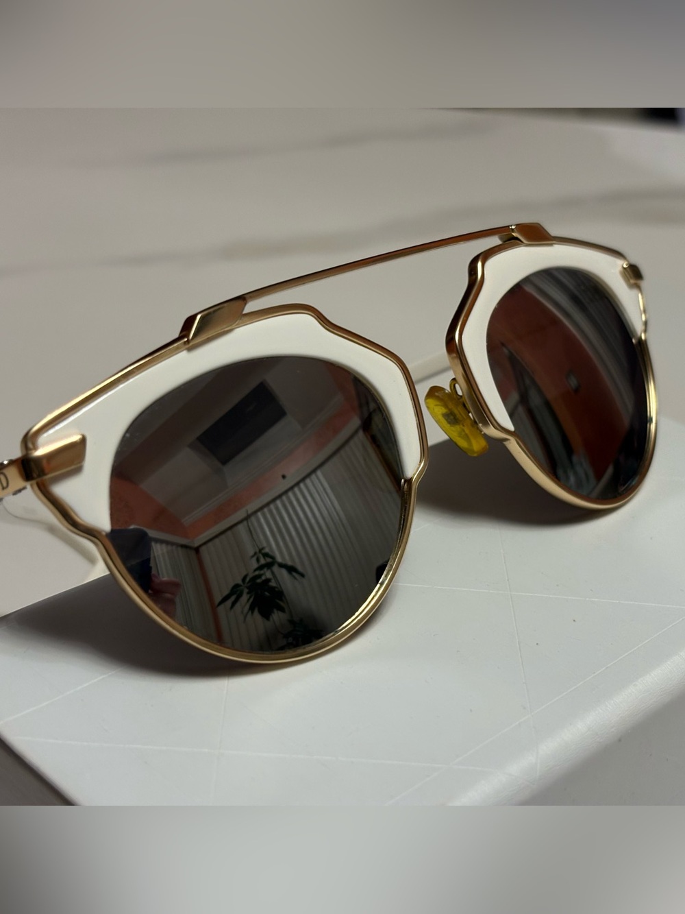 Authentic Dior SOREAL Gold framed Sunglasses Unisex